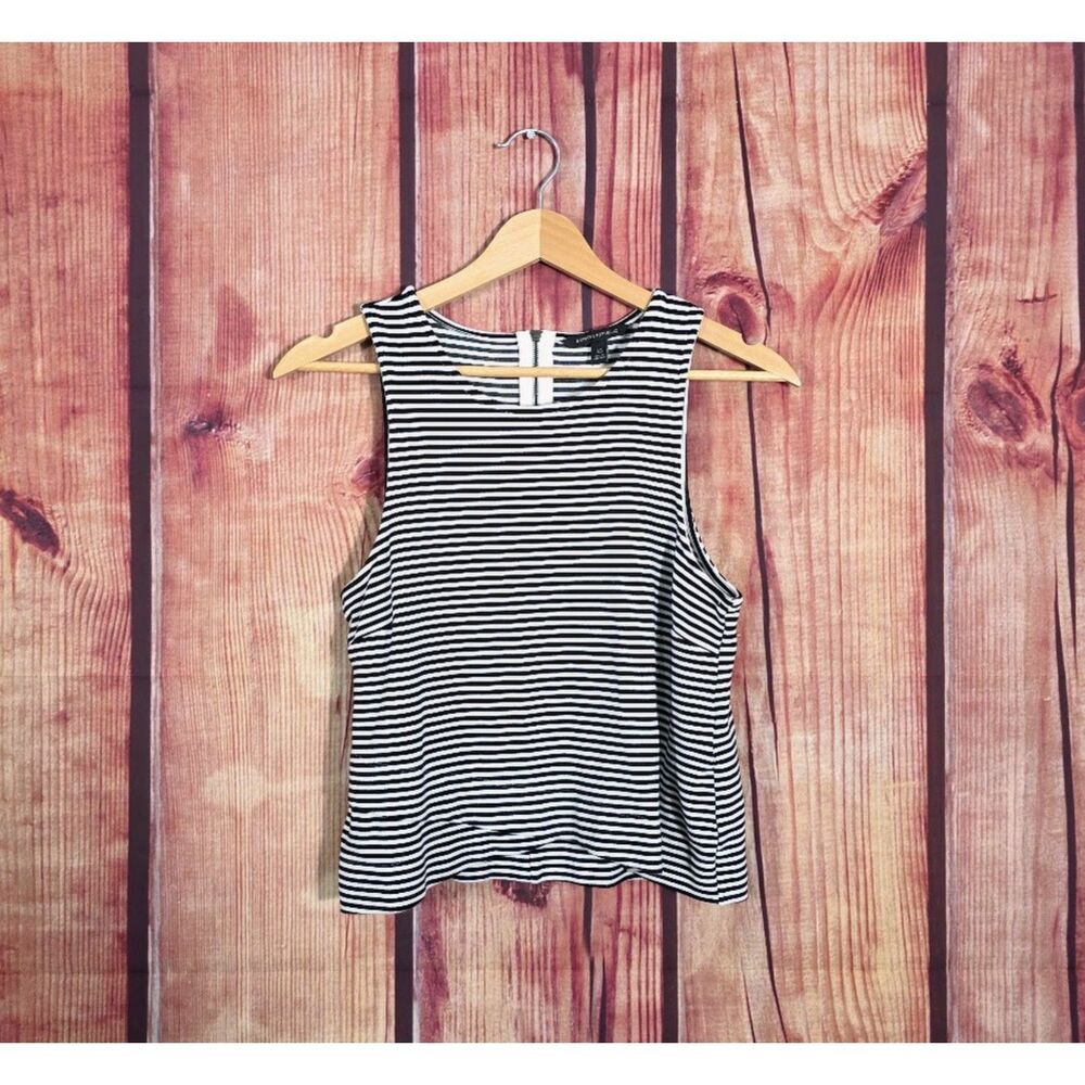 Banana Republic Black and White Striped Sleeveless Top XS